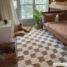 Carregar imagem no visualizador da galeria, Atira Mustard Checkered Area Rug

