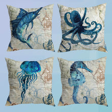 Cargar imagen en el visor de la galería, Atlantic Ocean Life Cushion Covers
