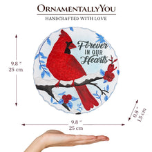 Carregar imagem no visualizador da galeria, Forever in our Hearts Cardinal Stepping Stone, 9.5&quot; Winter Garden Decorative Resin Figurine
