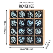 Load image into Gallery viewer, Ghastly Quotes Ornament Bauble Set of 16, Halloween Tree 3&quot; Black and White Round Ball Decor
