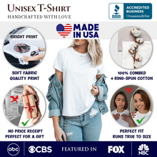 Load image into Gallery viewer, Teach Checkered Coquette Bow T-Shirt, White and Natural Retro Tee for Trendy Teachers
