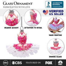 Cargar imagen en el visor de la galería, Classic Ballerina Dress Handcrafted Glass Ornament, Ballet Dancer Gift
