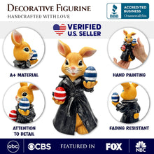 Load image into Gallery viewer, Covert Carrot Collector Funny Bunny Agent Figurine, 7&quot; Dueling Easter Rabbit Garden Statue
