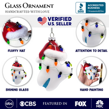 Load image into Gallery viewer, (Pre-Order) Festive Tooth Glass Christmas Ornament, Dentist Gift and Decor
