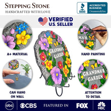 Carregar imagem no visualizador da galeria, Grandma’s Garden Floral Stepping Stone, 9.5" Decorative Outdoor Decoration
