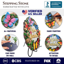 Carregar imagem no visualizador da galeria, Mom’s Garden with Butterflies Stepping Stone, 9.5" Decorative Outdoor Decoration
