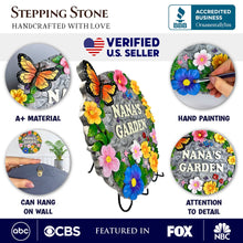 Carregar imagem no visualizador da galeria, Nana’s Garden Floral Stepping Stone, 9.5" Decorative and Gift for Grandmother
