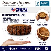 Carregar imagem no visualizador da galeria, Nature's Basin Tree Bark Themed Bowl, 6" Resin Woodlandbasin Bird Bath Decor
