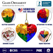 Load image into Gallery viewer, Sentimental Autism Heart Puzzle Glass Christmas Ornament, Autistic Child Parent Gift
