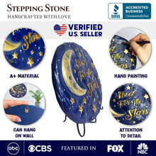Load image into Gallery viewer, Shoot for the Stars Stepping Stone, 9.5" Galactic Moon and Stars Space Themed Gift
