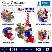 Load image into Gallery viewer, (Pre-Order) Whimsical Cute Squirrel Glass Ornament, Funny Adorable Animal Gift for Kids
