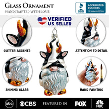 Carregar imagem no visualizador da galeria, Whimsical Gnome Cow Handblown Glass Christmas Ornament, Cute Holiday Decor
