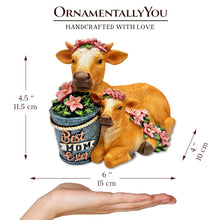 Load image into Gallery viewer, Best Mom Cow and Calf Charming Figurine, 6&quot; Keepsake Jersey Statue and Mother’s Day Gift
