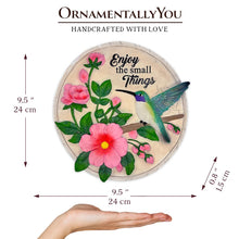 Load image into Gallery viewer, Enjoy the Small Things Hummingbird Stepping Stone, 9.5&quot; Decorative Garden Appreciation Gift
