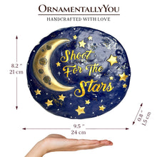 Load image into Gallery viewer, Shoot for the Stars Stepping Stone, 9.5" Galactic Moon and Stars Space Themed Gift
