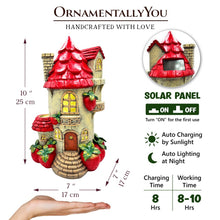 Load image into Gallery viewer, Solar Powered Strawberry Fairy Home Garden Statue, 10" Unique Spring Decoration
