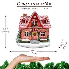 Carregar imagem no visualizador da galeria, Sparkling Pink Winter Magic LED Gingerbread Home Figurine, 7" Lighted Christmas Decoration Decor
