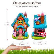 Carregar imagem no visualizador da galeria, Sugary Haven Candy House Tabletop Figurine, 7&quot; LED Christmas Gingerbread Style Home Decoration
