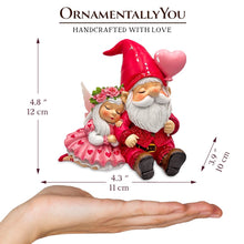 Load image into Gallery viewer, Whimsical Love Story Gnome Couple Small Figurine, 4" Cute and Small Valentine's Day Gift Mini Statue
