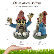 Carregar imagem no visualizador da galeria, Zombie Gnome Garden Statue, 8" Outdoor Halloween Figurine Yard Decoration
