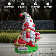 Cargar imagen en el visor de la galería, Charming Homestead Strawberry Gnome Garden Statue, 9.5&quot; Farmhouse Style Unique Fruit Home Decor
