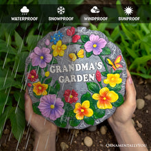 Carregar imagem no visualizador da galeria, Grandma’s Garden Floral Stepping Stone, 9.5" Decorative Outdoor Decoration
