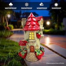 Load image into Gallery viewer, Solar Powered Strawberry Fairy Home Garden Statue, 10" Unique Spring Decoration
