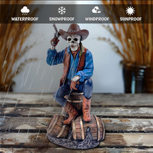 Carregar imagem no visualizador da galeria, Western Skeleton Gunslinger Statue Figurine, 10" Gothic Cowboy Wild West Home Decor

