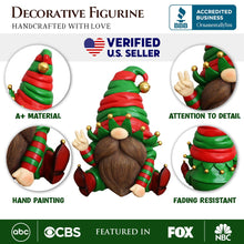 Load image into Gallery viewer, Cheerful Elf Gnome Festive Figurine, 8&quot; Christmas Garden Statue
