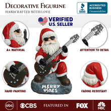 Carregar imagem no visualizador da galeria, Merry Vibes Rockstar Santa Christmas Figurine, 10" Rock n Roll Lover Gift Garden Statue
