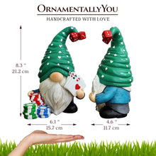Carregar imagem no visualizador da galeria, Casino Poker Gnome Figurine, 8&quot; Room Table Decor Statue

