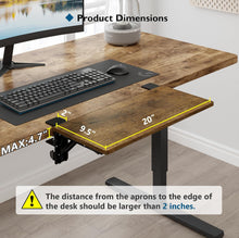 Load image into Gallery viewer, BONTEC Small Ergonomics Desk Extender Tray, 20x9.5 Inch Table Mount Arm Rest Shelf, 90° Foldable Keyboard Tray Platform, Clamp on Computer Arm Rest fo
