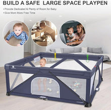 Carregar imagem no visualizador da galeria, Foldable Baby Gate Playpen, 71&quot;x71&quot;(35 sq. ft Space), Extra Large Playards for Toddler, Kids Activity Center for Home Travel
