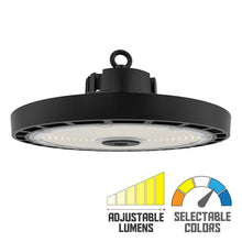 Cargar imagen en el visor de la galería, 240W Tunable LED High Bay Light, 16,000-38,400lm, 4000K-5000K Switchable, 0-10V Dimmable, AC100-277V, CRI&gt;80, ETL Listed
