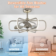 Load image into Gallery viewer, 30&quot; Theron Modern DC Motor Downrod Mount Reversible Ceiling Fan with LED Lighting and Remote Control
