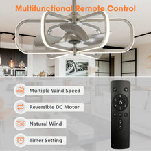 Load image into Gallery viewer, 30&quot; Theron Modern DC Motor Downrod Mount Reversible Ceiling Fan with LED Lighting and Remote Control
