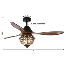 Cargar imagen en el visor de la galería, 52&quot; Vicky Farmhouse DC Motor Downrod Mount Reversible Ceiling Fan with Lighting and Remote Control
