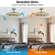 Carregar imagem no visualizador da galeria, 33&quot; Modern DC Motor Crystal Ceiling Fan with Lighting and Remote Control
