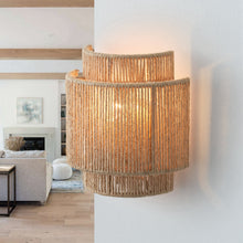 Cargar imagen en el visor de la galería, 1-Light Farmhouse Rattan Wall Sconce Lighting
