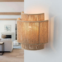 Load image into Gallery viewer, 1-Light Farmhouse Rattan Wall Sconce Lighting

