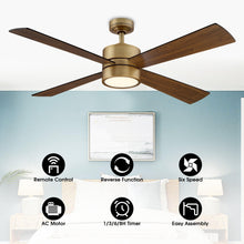 Carregar imagem no visualizador da galeria, 52&quot; Bucholz Industrial Ceiling Fan with Dimmable LED Light

