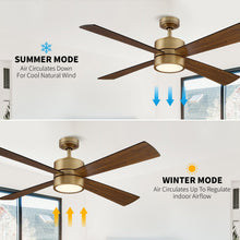 Carregar imagem no visualizador da galeria, 52&quot; Bucholz Industrial Ceiling Fan with Dimmable LED Light
