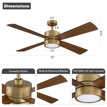 Carregar imagem no visualizador da galeria, 52&quot; Bucholz Industrial Ceiling Fan with Dimmable LED Light
