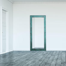 Carregar imagem no visualizador da galeria, Farmhouse Blue Rectangle Wood Distressed Floor Mirror
