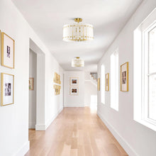 Load image into Gallery viewer, 4-Light Modern Drum Marble Semi Flush Mount Ceiling Light
