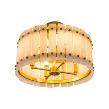 Load image into Gallery viewer, 4-Light Modern Drum Marble Semi Flush Mount Ceiling Light
