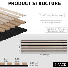 Load image into Gallery viewer, 4-Piece Pack Veneer Sound Acoustic Wood Wall Panels
