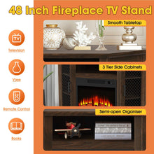 Load image into Gallery viewer, 45&quot; Corner Electric Fireplace TV Stands Console Table with 2 Metal Mesh Doors
