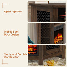 Load image into Gallery viewer, 45&quot; Corner Electric Fireplace TV Stands Console Table with 2 Metal Mesh Doors
