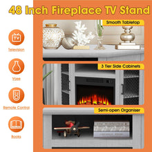 Load image into Gallery viewer, 45&quot; Corner Electric Fireplace TV Stands Console Table with 2 Metal Mesh Doors
